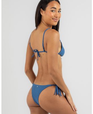 Rusty Women's Lucky Towelling Brazilian Bikini Bottom in Blue