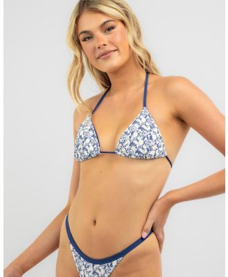 RVCA Women's Dais Slide Halter Bikini Top in Blue