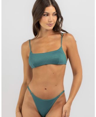 RVCA Women's Seaside Crop Bikini Top in Blue