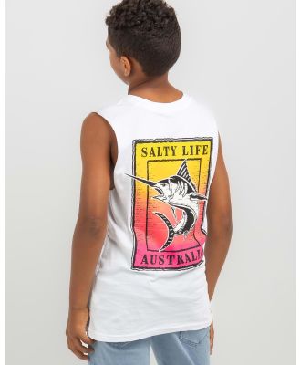 Salty Life Boys' Elusive Muscle Tank Top in White