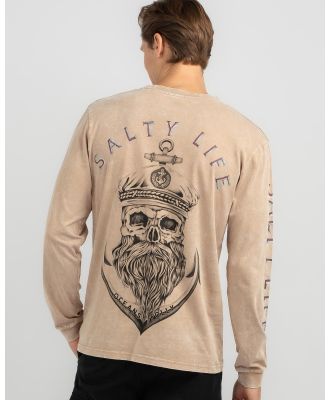 Salty Life Men's Anchors Long Sleeve T-Shirt in Brown