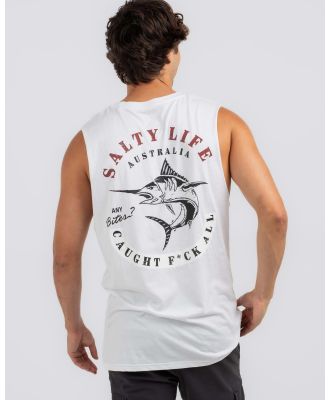 Salty Life Men's Any Bites Muscle Tank Top in White
