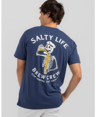 Salty Life Men's Brew Crew T-Shirt in Blue