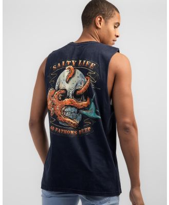Salty Life Men's Into The Deep Muscle Tank Top in Navy