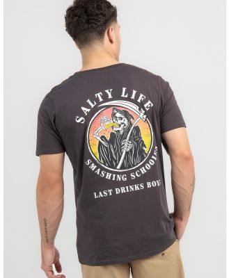 Salty Life Men's Last Drinks T-Shirt in Grey