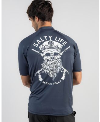 Salty Life Men's Overboard Short Sleeve Rash Vest in Grey