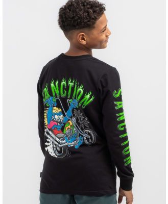 Sanction Boys' Chop Out Long Sleeve T-Shirt in Black