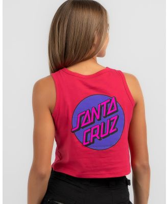 Santa Cruz Girls' Other Dot Chest Crop Tank Top in Pink