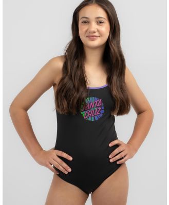 Santa Cruz Girls' Rays One Piece Swimsuit in Black