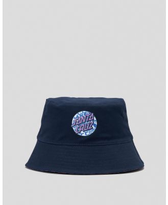 Santa Cruz Girls' Zebra Marble Dot Bucket Hat in Navy