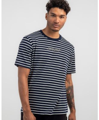 Santa Cruz Men's Strip Stripe T-Shirt in Navy