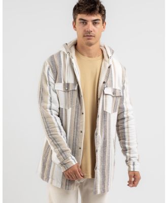 Skylark Men's Lineage Long Sleeve Hooded Flannel Shirt in Brown