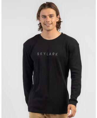 Skylark Men's Waffle Crewneck Sweatshirt in Black