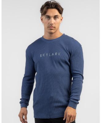 Skylark Men's Waffle Crewneck Sweatshirt in Blue