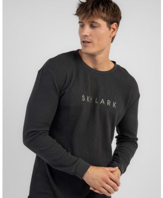 Skylark Men's Waffle Crewneck Sweatshirt in Grey