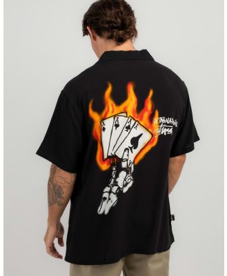 Stussy Men's Flame Short Sleeve Shirt in Black