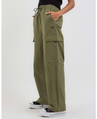 Stussy Women's Nylon Cargo Pants in Green