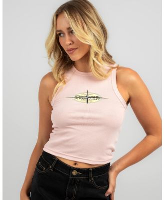 Stussy Women's Points Rib Tank Top in Pink