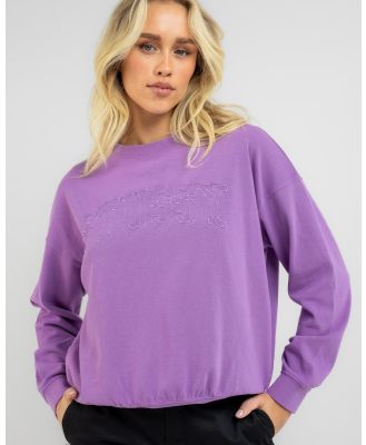 Stussy Women's Rockford Rugby Sweatshirt in Purple