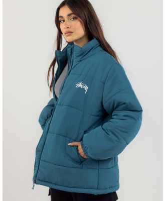 Stussy Women's Stock Puffa Jacket in Blue