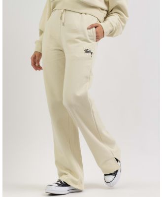 Stussy Women's Stock Wide Leg Track Pants in Natural