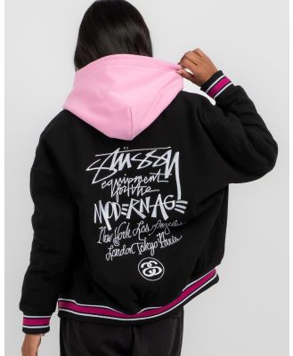 Stussy Women's Varsity Jacket in Black