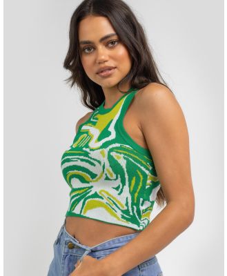 Thanne Women's Marble Baby Knit Top in Green