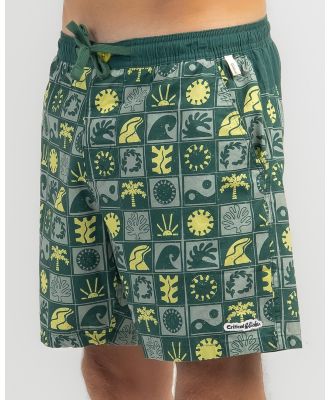 The Critical Slide Society Men's Beuno Trunk Board Shorts in Green