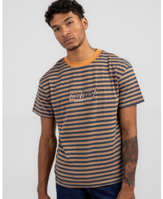 The Critical Slide Society Men's Dune Stripe T-Shirt in Brown