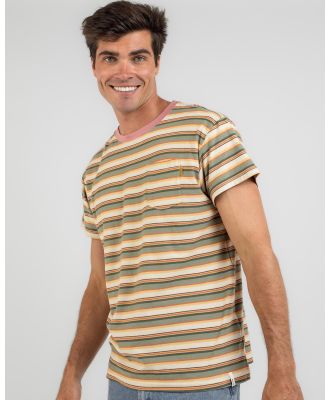 The Critical Slide Society Men's Lewie Stripe T-Shirt in Brown