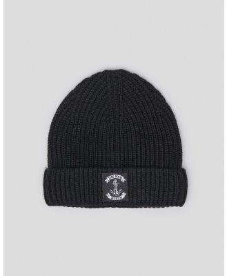 The Mad Hueys Anchor Roll Up Beanie Hat in Black