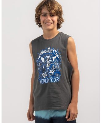 The Mad Hueys Boys' World Tour Muscle Tank Top in Grey