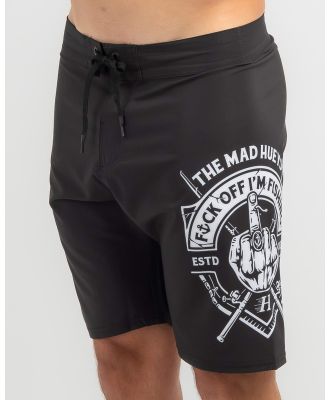 The Mad Hueys Men's Fk Off I'm Fishing Board Shorts in Black