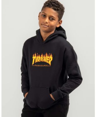 Thrasher Boys' Flame Hoodie in Black
