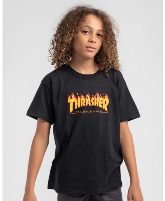 Thrasher Boys' Flame T-Shirt in Black