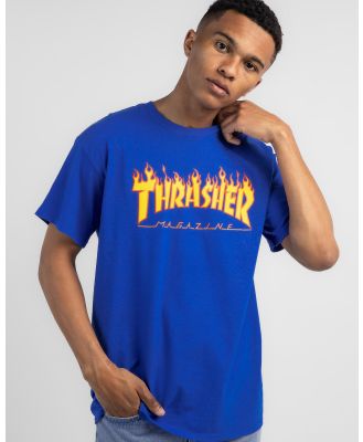 Thrasher Men's Flame Logo T-Shirt in Blue