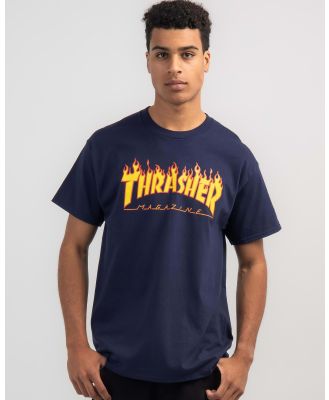 Thrasher Men's Flame Logo T-Shirt in Navy