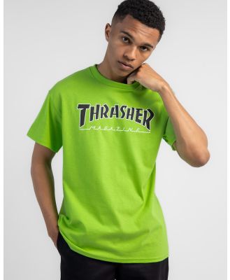 Thrasher Men's Outlined T-Shirt in Green