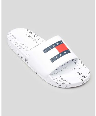 Tommy Hilfiger Men's Heritage Tommy Jeans Pool Slides in White