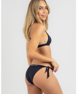 Tommy Hilfiger Women's Core Solid Logo Side Tie Cheeky Bikini Bottom in Brown