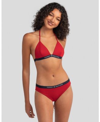 Tommy Hilfiger Women's Core Solid Triangle Bikini Top in Red