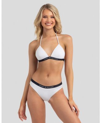 Tommy Hilfiger Women's Core Solid Triangle Bikini Top in White