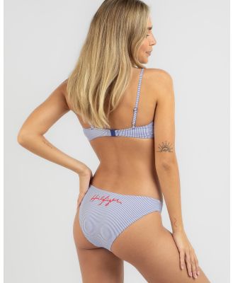 Tommy Hilfiger Women's Hilfiger Logo Twist Bikini Bottom in Blue