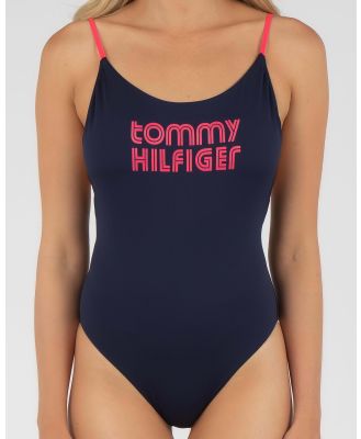 Tommy Hilfiger Women's Pop One Piece Swimsuit in Brown