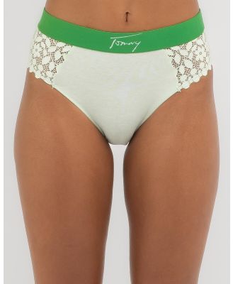 Tommy Hilfiger Women's Signature High Waisted Bikini Brief in Green