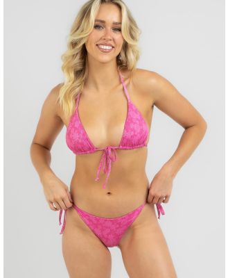 Topanga Women's Bella Rib Reversible Triangle Bikini Top in Pink