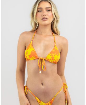 Topanga Women's Jupiter Reversible Triangle Bikini Top in Orange
