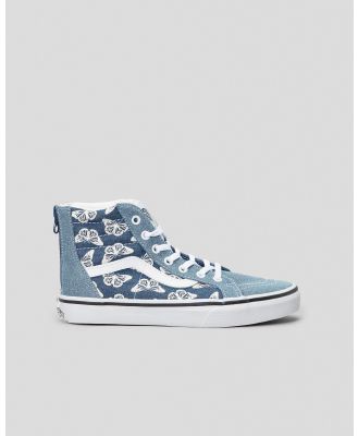 Vans Girls' Sk8-Hi Zip Shoes in Blue