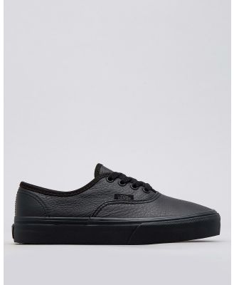 Vans Junior Boys' Authentic Leather Shoes in Black