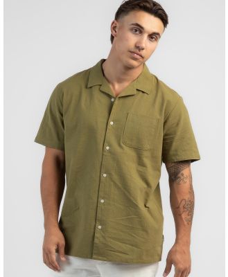 Volcom Men's Beaumate Woven Short Sleeve Shirt in Brown
